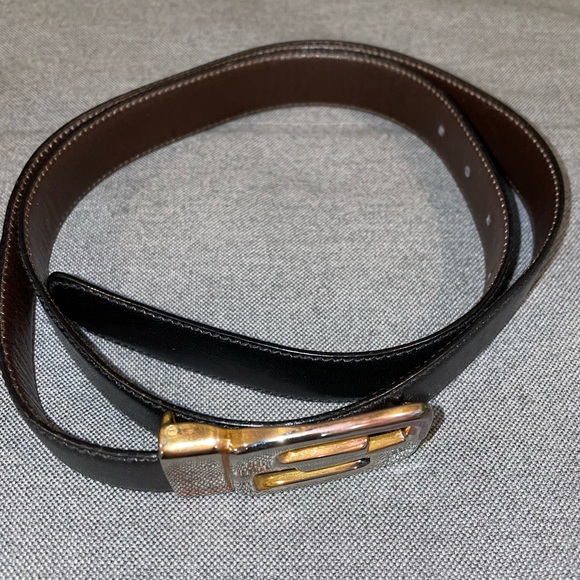 Vintage Gucci black brown belt main image 7
